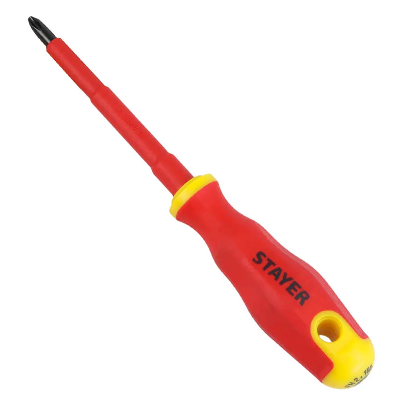 Отвертка STAYER диэлектрич.1000ВТ PH2*100 мм 25142-2-10