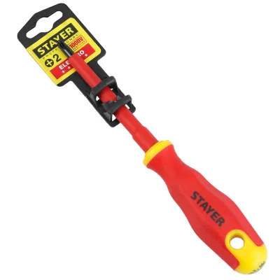 Отвертка STAYER диэлектрич.1000ВТ PH2*100 мм 25142-2-10