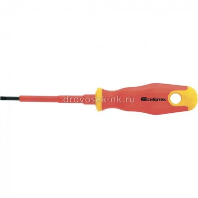 Отвертка диэлектрическая SL3*75mm двухкомп рукоятка СИБРТЕХ 12931
