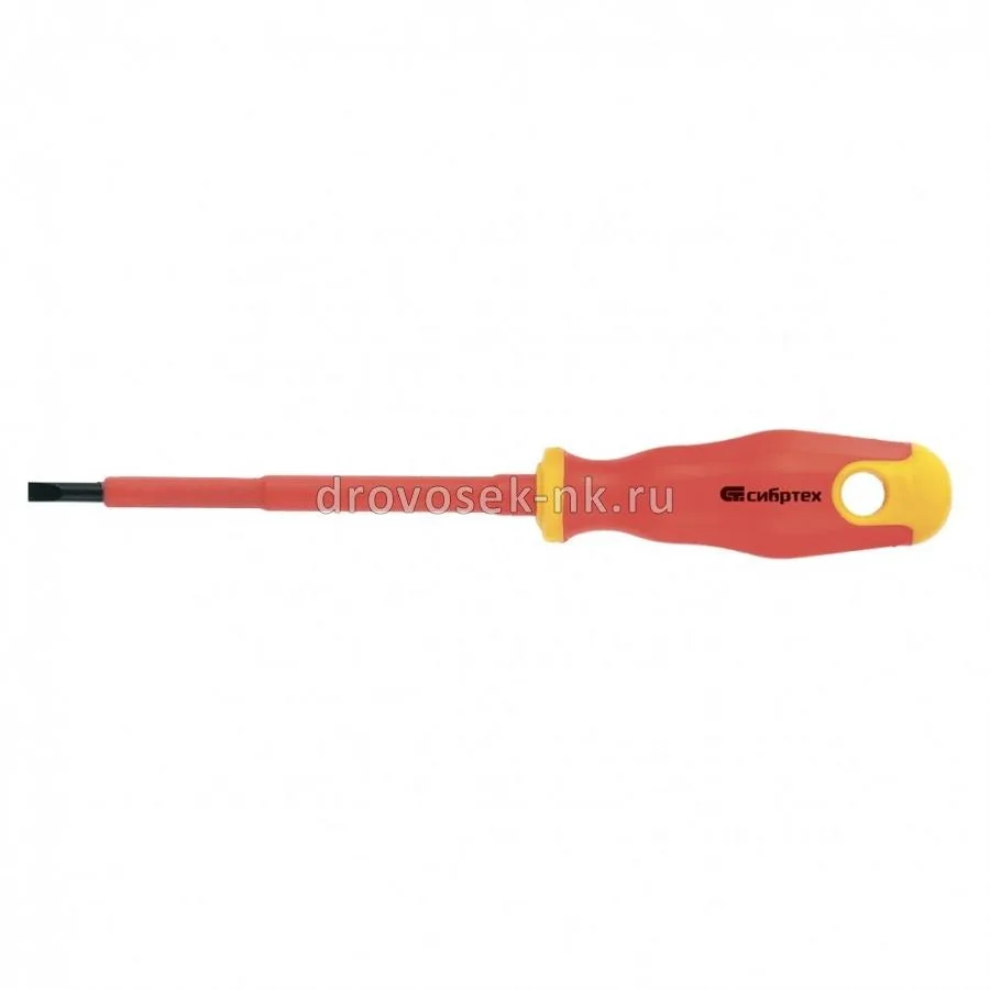 Отвертка диэлектр SL4*100mm двухк рук СИБРТЕХ 12932