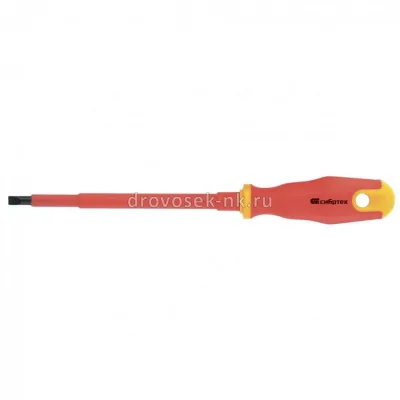 Отвертка Сибртех SL6,5*150mm двухк рук диэлектр. 12935