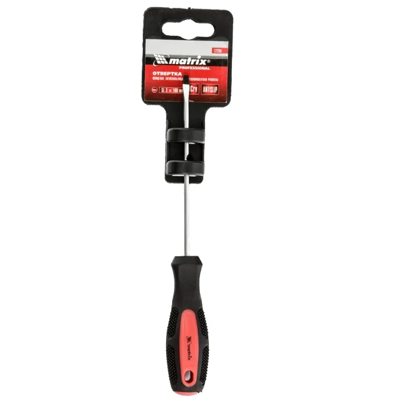 Отвертка Anti-Slip SL3,0*100 мм CrV двухкомп рук MATRIX 12208