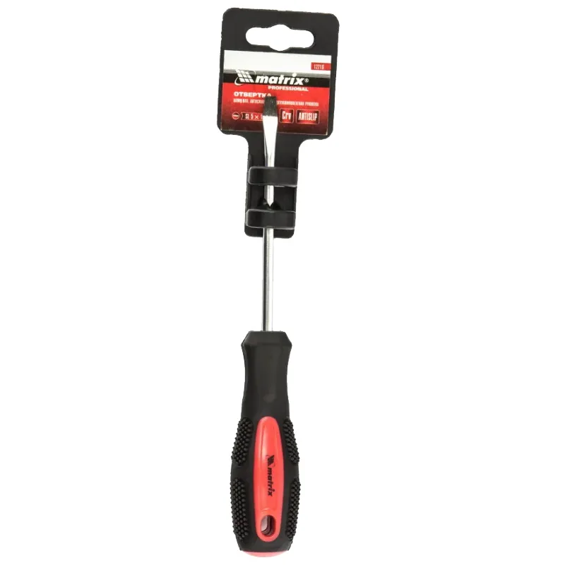 Отвертка Anti-Slip SL5,0*100 мм CrV двухкомп рук MATRIX 12216