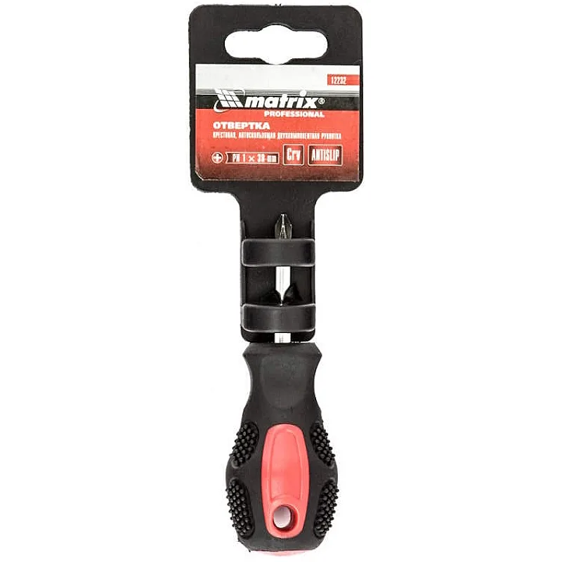 Отвертка Anti-Slip Ph1х38 мм двухком. рук. Matrix 12232