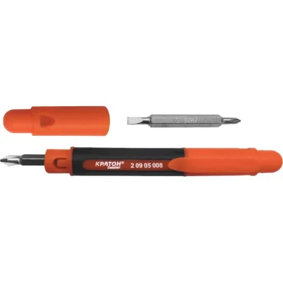 Отвертка Кратон мини переставная Complect 2*2 в 1 PH0/SL3/PH1/SL4 70 мм