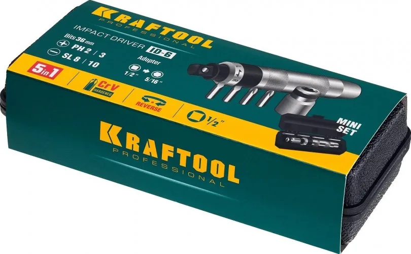 Отвертка ударно-поворотная (6 предметов) ID-6 KRAFTOOL25555