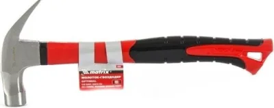 Молоток-гвоздодер ''optimal'' 450г фибер. обрезин. рукоятка Matrix 10456