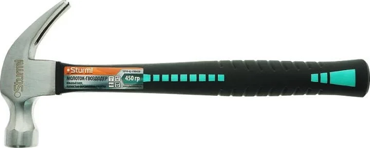 Молоток-гвоздодер 450г кованый Sturm! 1010-62-FR0450