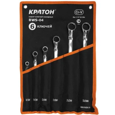 Набор ключей накидных Кратон BWS-04 6 пр. 2 27 02 004