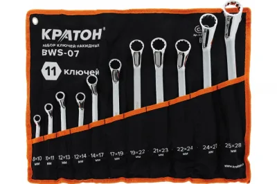 Набор ключей накидных Кратон BWS-07 11 пр. 2 27 02 007