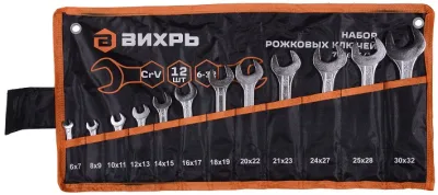 Набор ключей рожковых 6-32 (12шт.) в чехле Вихрь 73/6/5/14