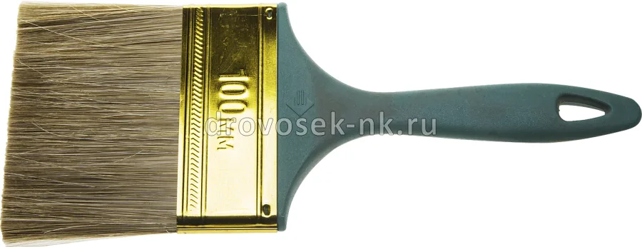 Кисть ЗУБР 100мм КП-14" плоская, смешанная щетина, пластмассовая рукоятка 4-01014-100