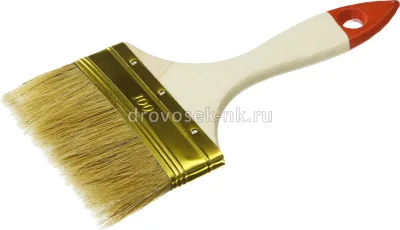 Кисть плоская 100мм светлая щетина, дерев.ручка ЗУБР "Универсал-Оптима" 01099-100_z01