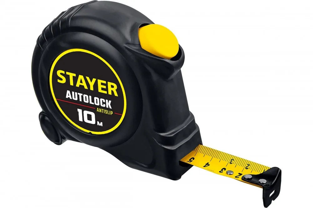 Рулетка 10м*25мм с автостопом STAYER 2-34126-10-25