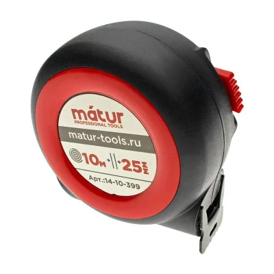 Рулетка 10м*25мм с трещоточным механизмом Matur 14-10-399