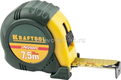 Рулетка 7,5м*25мм обрезин корпус KRAFTOOL 34122-08_z01
