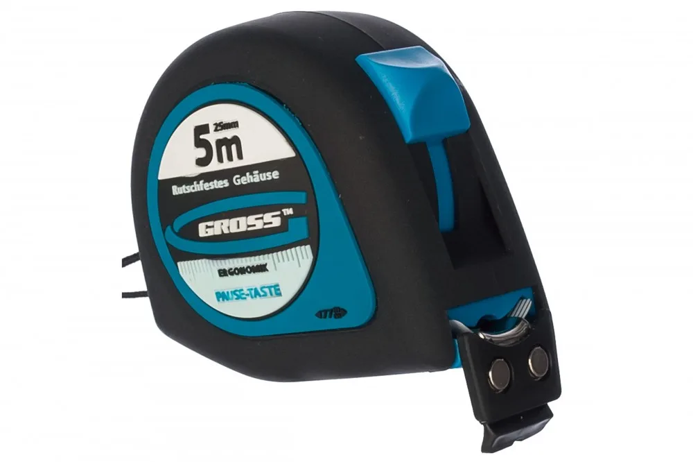 Рулетка 5м*25мм магн обрез зацеп Gross Ergonomisch 31103
