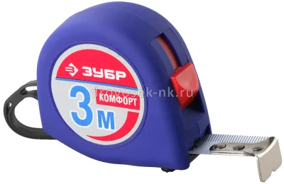 Рулетка 3м*16мм с резин напыл Зубр Стандарт 34016-3