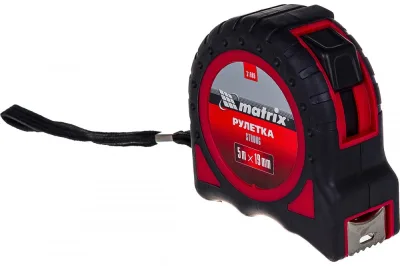 Рулетка 5м*19мм обрезиненный корпус Strong MATRIX 31080