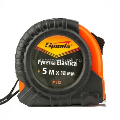 Рулетка 5м*18мм обрезинен корпус SPARTA Elastica 31312