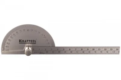 Транспортир 145-200мм c линейкой+чехол KRAFTOOL 34290
