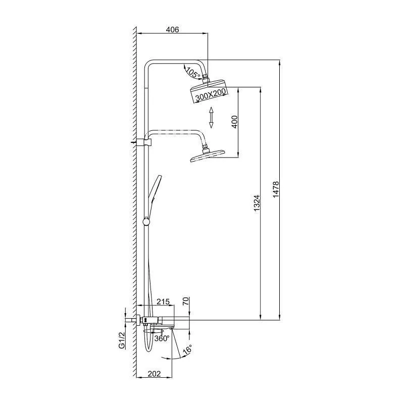 Душевая система черный FRAP F24202-6