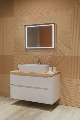 Зеркало ФОРТУНА 800*600-3 (часы+подогрев) LED-00002489