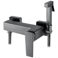 Смеситель настенный с гигиеническим душем Графит LEDEME L5278U