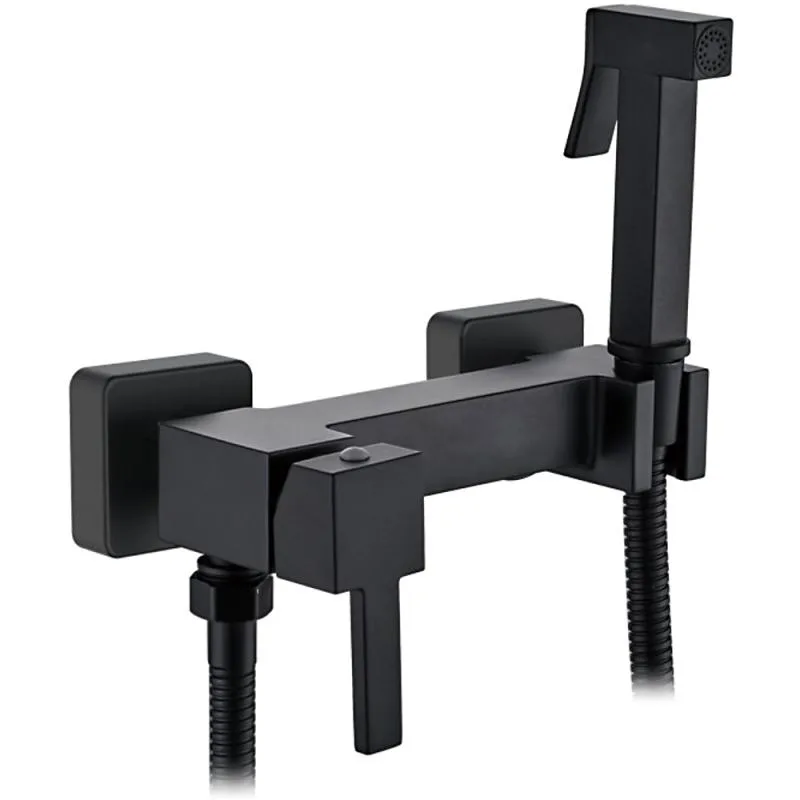 Смеситель с гигиеническим душем черный Ledeme L5398B-7