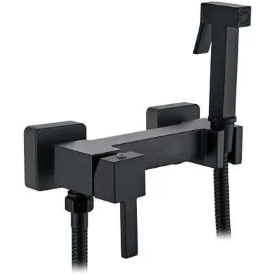 Смеситель с гигиеническим душем черный Ledeme L5398B-7