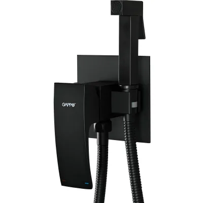 Смеситель с гигиеническим душем черный GAPPO G7207-6