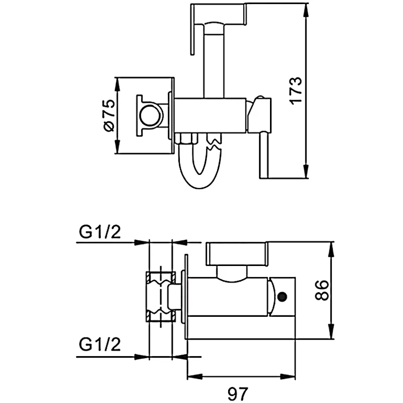 Смеситель с гигиеническим душем золото FRAP F7505-3