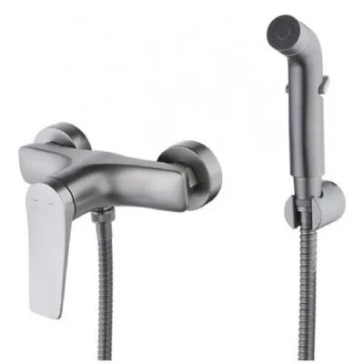 Смеситель настенный с гигиен. душем, графит BRONX LEMARK LM3718GM
