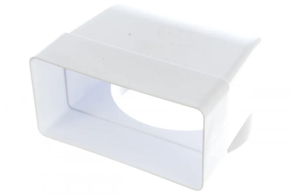 Соединитель угловой 90°, плоского воздуховода с круглым пластик, 55*110/D100 511СК10КП