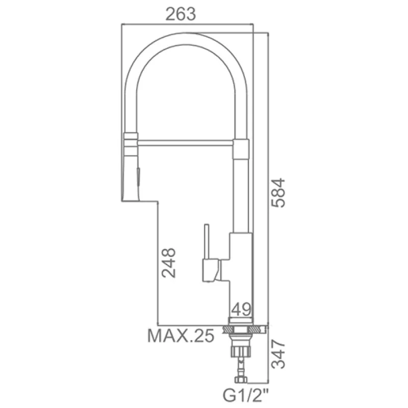 Смеситель кухонный чёрный излив+зол. корпус LEDEME L4097G-2
