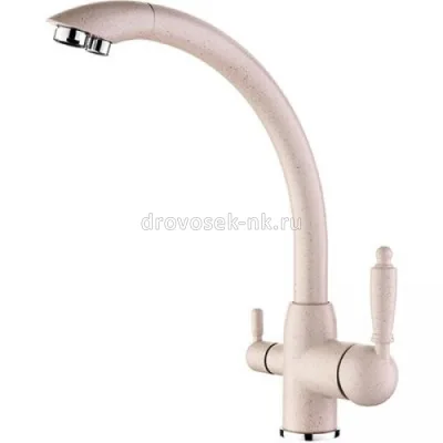 Смеситель д/кухни Бежевый с вых. для пит. воды LEDEME L4455W-3