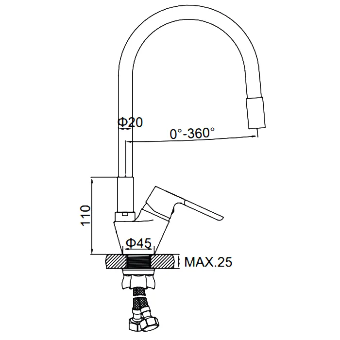 Смеситель Фиолетовый Кух.+силиконовый LEDEME L4153-8