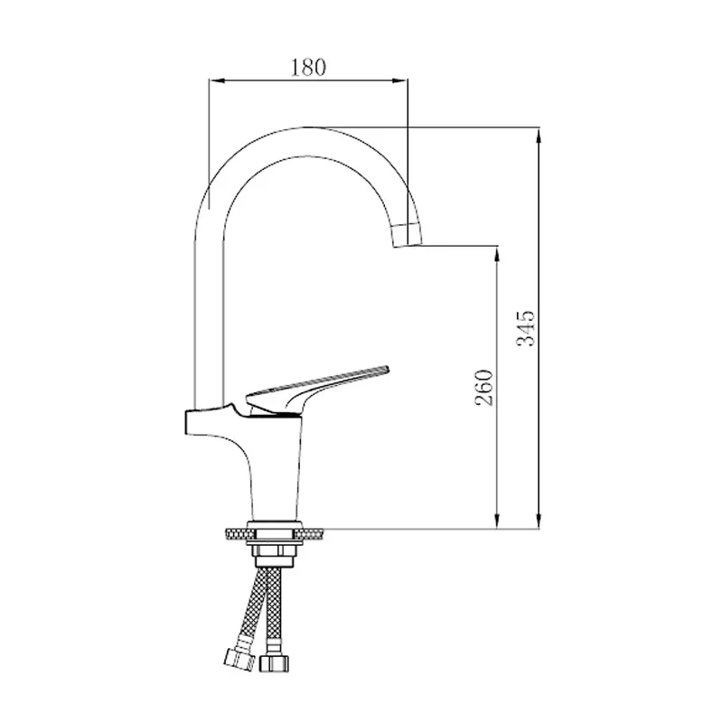 Смеситель для кухни высокий SL122W-017F (белый+золото)
