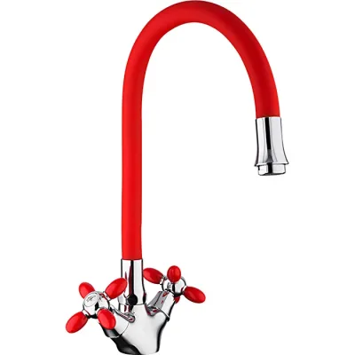 Смеситель д/кухни.гиб/излив,красный FRUD R44127-10