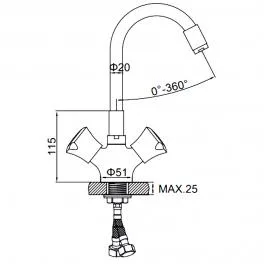 Смеситель для кухни с гибким изливом Ledeme L4022-3 белый