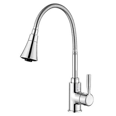 Смеситель для кухни с гибким изливом и гайкой LEDEME L4199