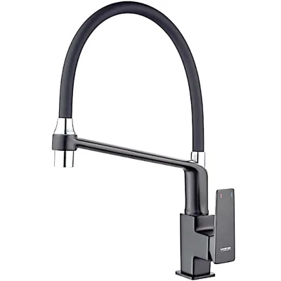 Смеситель для кухни с гайкой Графит LEDEME L4078U-12