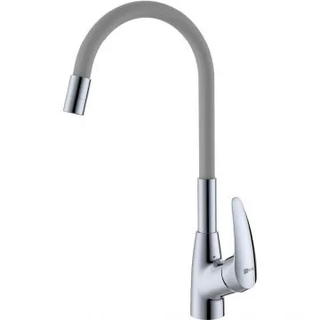 Смеситель д/кухни, с гибким изливом, хром/серый LEMARK Линара 0415C-Gray