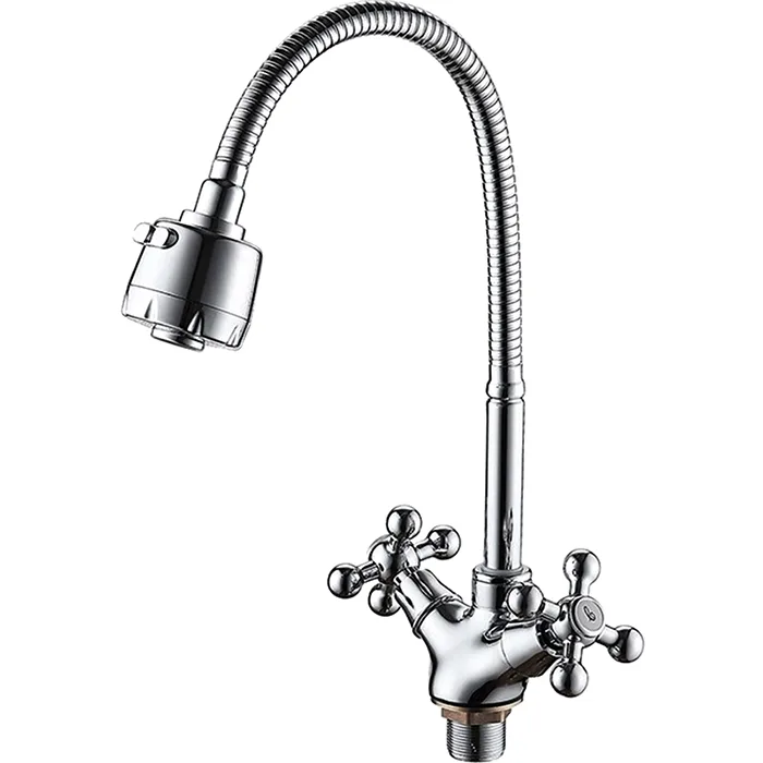 Смеситель для кухни+гиб. изливом LEDEME L4319-3
