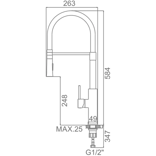 Смеситель для кухни гибкий излив черный/хром LEDEME L4097-2