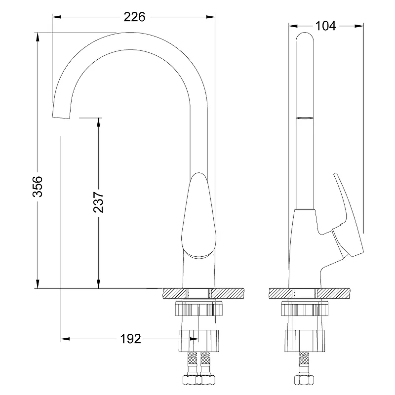 Смеситель для кухни с высоким поворотным изливом, хром LINARA LEMARK LM0405C