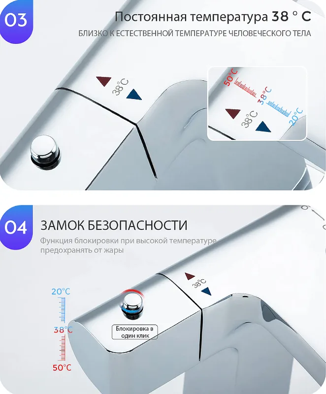 Смеситель GAPPO для раковины (термостатический) G1007-40