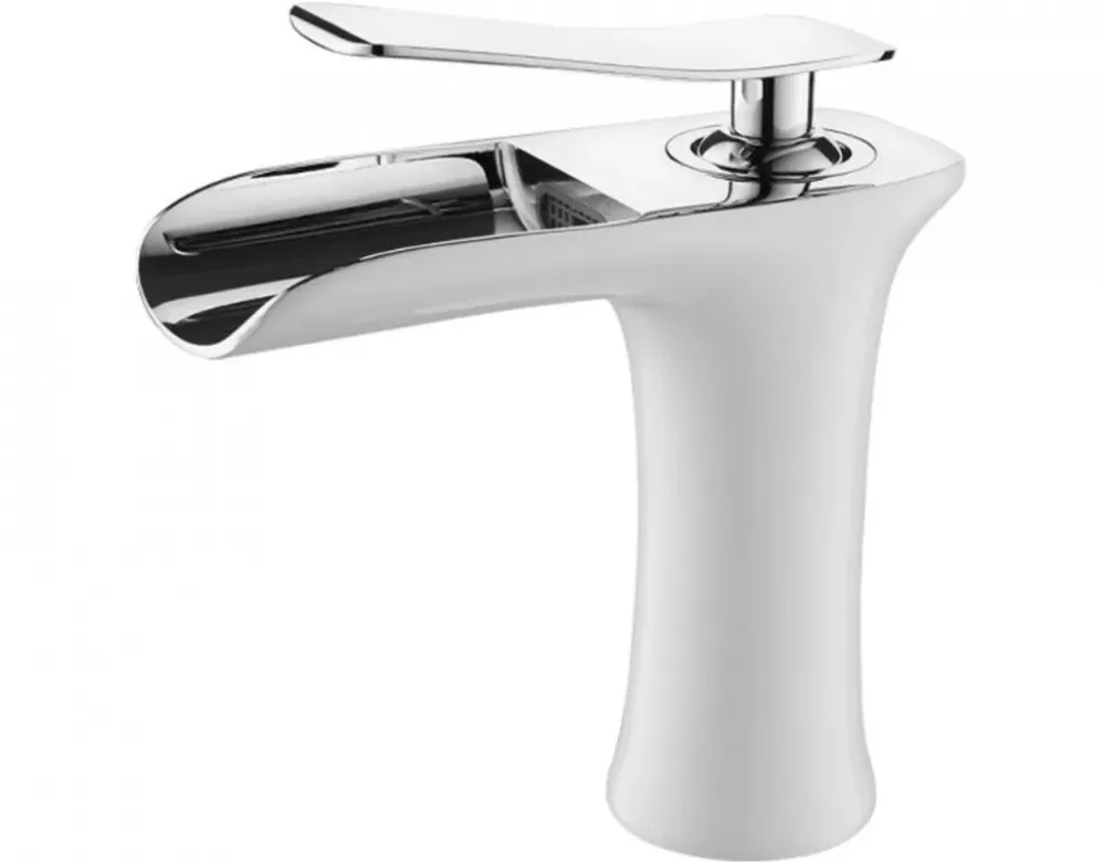 Смеситель LEDEME для умывальника с гайкой, белый L1055W-23
