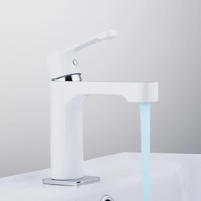 Смеситель для раковины ф35 белый хром GAPPO G1002-8