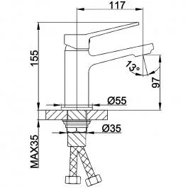 Смеситель FRAP для раковины H62 F1062